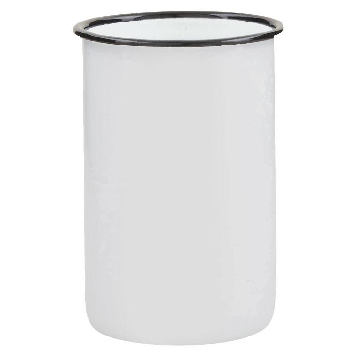 ZAHNBECHER WEISS MIT SCHWARZEM RAND EMAILLE