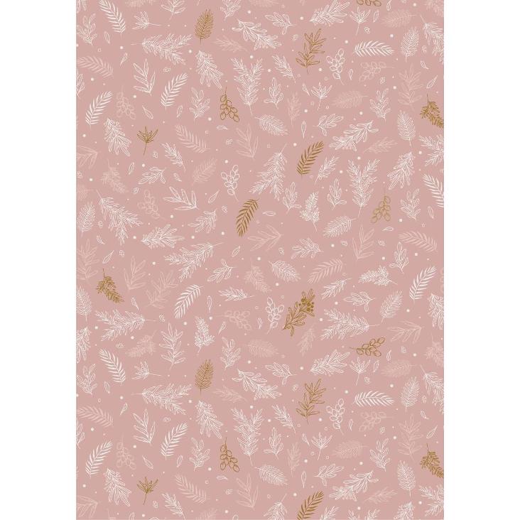PAPIERROLLE ROSA MIT BLUMENMUSTER