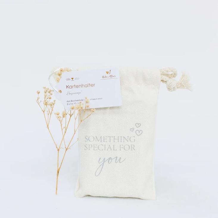 POSTKARTENHALTER BUNNY NOSE ♡ IM LEINENSÄCKCHEN - 1