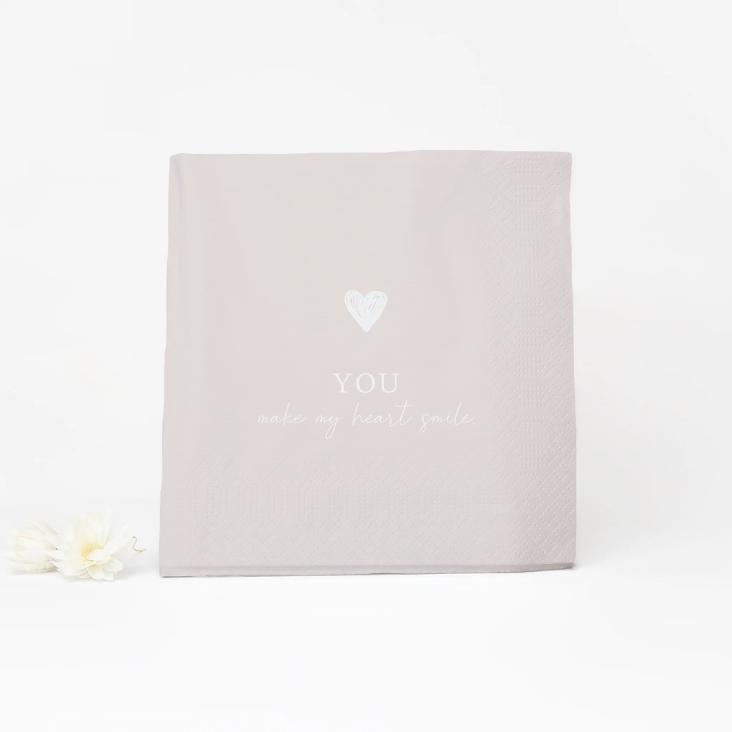 SERVIETTE 'YOU MAKE MY HEART SMILE' ♡