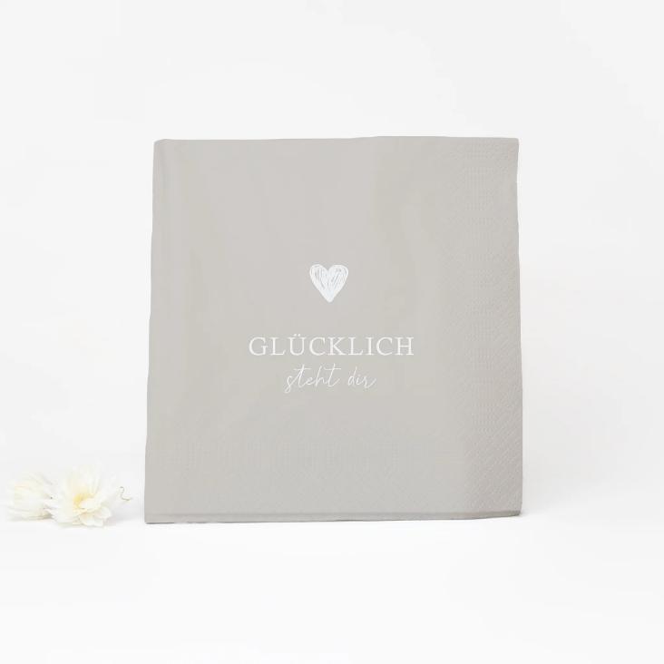 SERVIETTE `GLÜCKLICH STEHT DIR` ♡