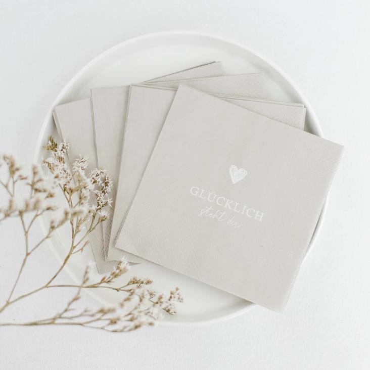 SERVIETTE `GLÜCKLICH STEHT DIR` ♡ - 1