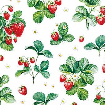 VORBESTELLEN: AB CA. MITTE JUNI LIEFERBAR: LUNCH SERVIETTE STRAWBERRY PATTERN