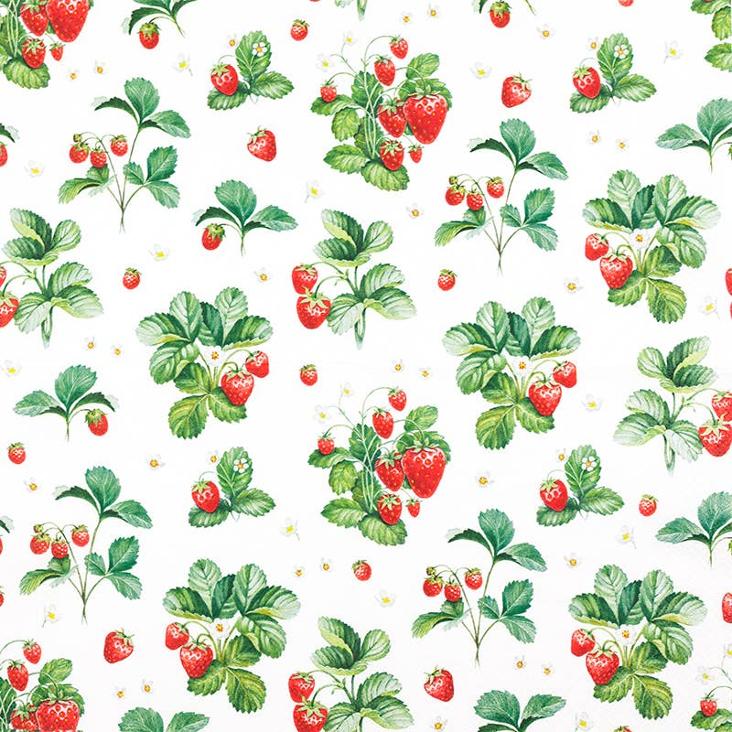VORBESTELLEN: AB CA. MITTE JUNI LIEFERBAR: LUNCH SERVIETTE STRAWBERRY PATTERN - 1