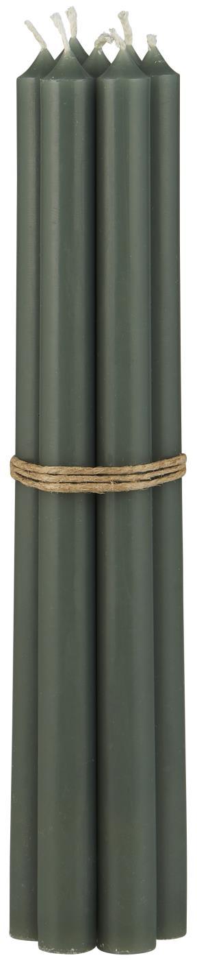 NEU: DÜNNE HOHE KERZE MOOSGRÜN 41/20 - 0