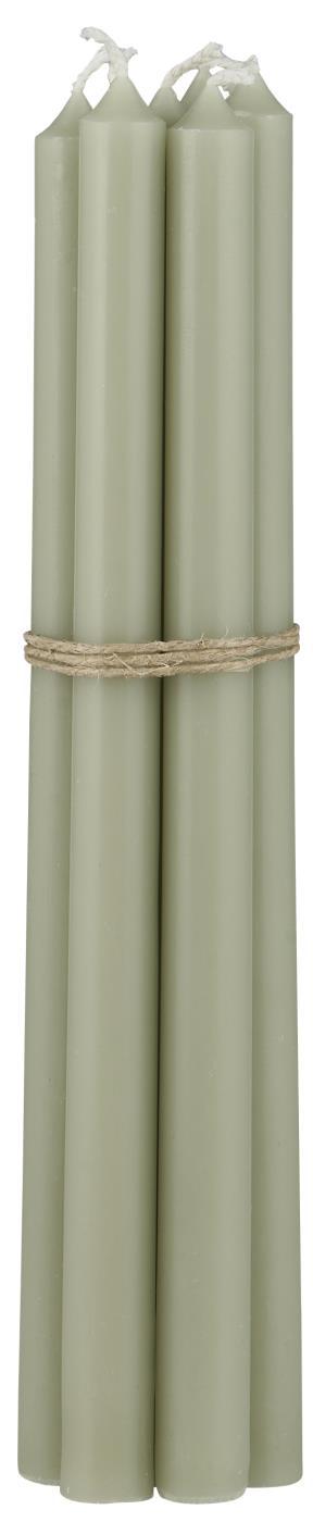 NEU: DÜNNE HOHE KERZE STAUBIG GRÜN 81/20 - 0
