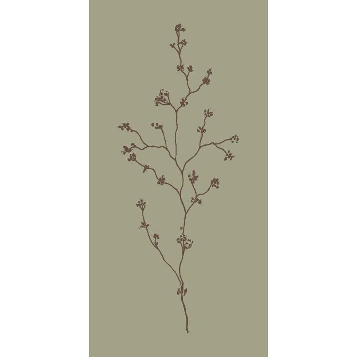 VORBESTELLEN: SERVIETTE MOOSGRÜN BLUMENZWEIG / CA. MITTE SEPTEMBER LIEFERBAR