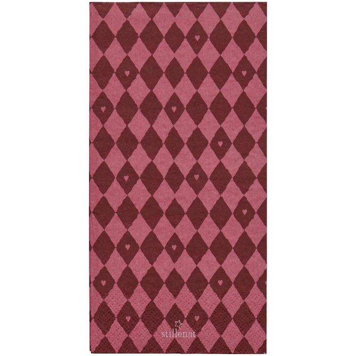 VORBESTELLEN: SERVIETTE HARLEKIN MIT HERZEN / CA. MITTE SEPTEMBER LIEFERBAR