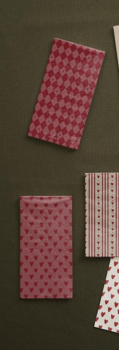 VORBESTELLEN: SERVIETTE HARLEKIN MIT HERZEN / CA. MITTE SEPTEMBER LIEFERBAR - 0