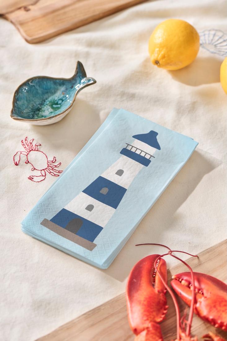 NEU: VORBESTELLEN: IM LAUFE DES JUNI LIEFERBAR: SERVIETTE LEUCHTTURM - 0