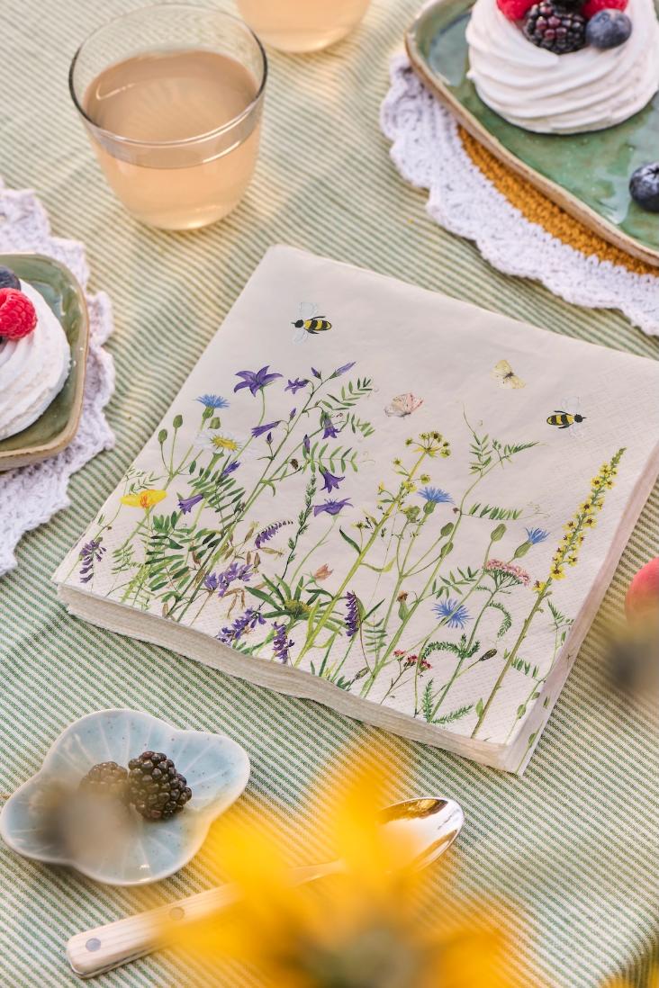 SERVIETTE FLOWER FIELD (PACK À 50 STK.) - 0