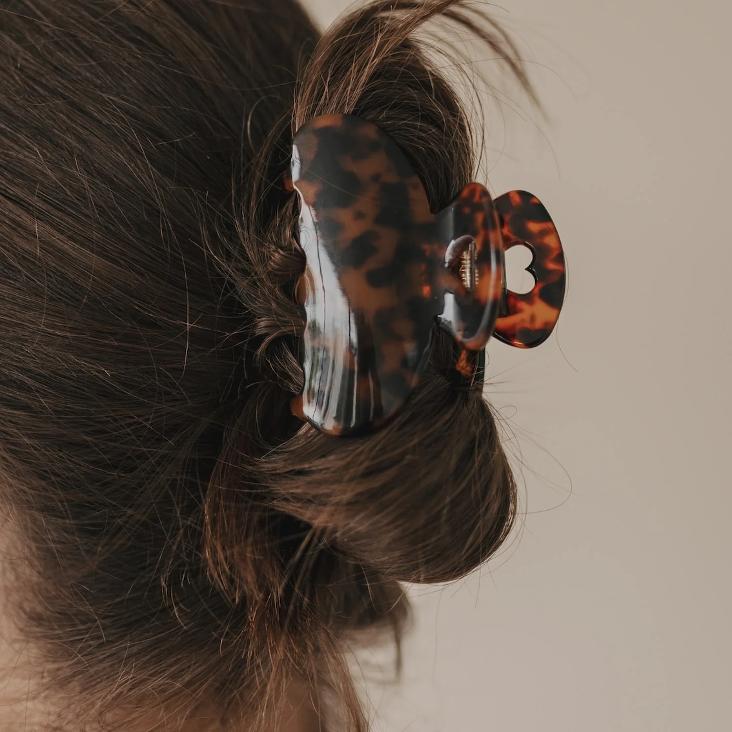 NEU: HAARSPANGE GROSS HERZ AMBER