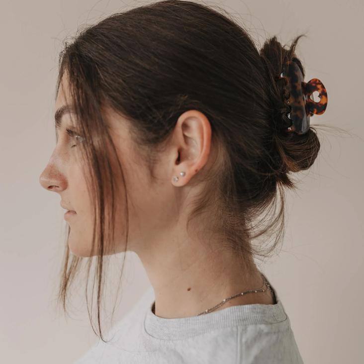 NEU: HAARSPANGE GROSS HERZ AMBER - 1