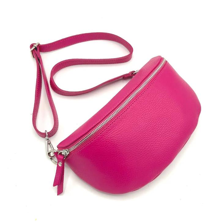 BAUCHTASCHE LEDER FUCHSIE