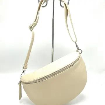 BAUCHTASCHE LEDER GROSS BEIGE