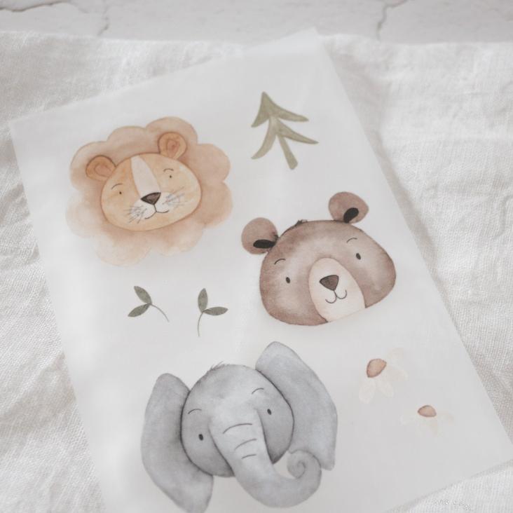 BÜGELBILD LÖWE ELEFANT BÄR - 0
