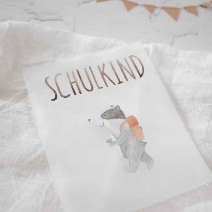 BÜGELBILD SCHULKIND MIT DACHS - 0