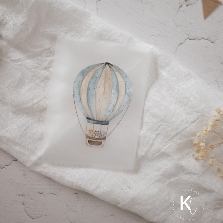 BÜGELBILD BALLON MIT TIEREN - 0