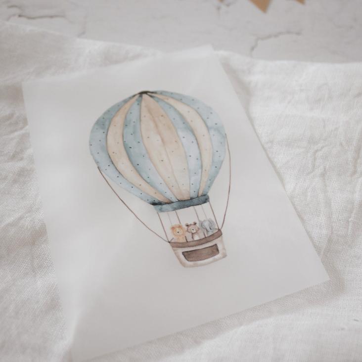 BÜGELBILD BALLON MIT TIEREN - 1