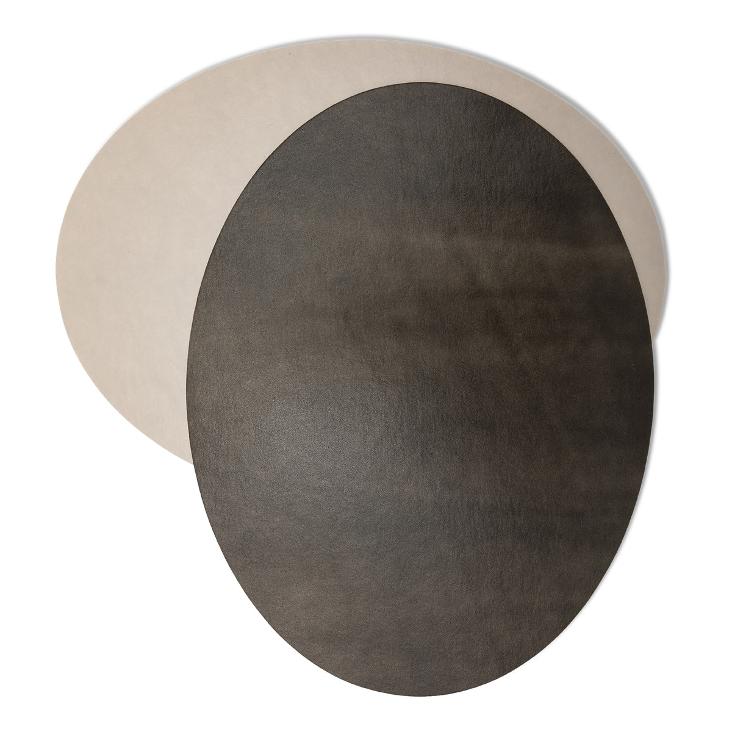 PLACEMAT COTO OVAL CASHMERE/DARK GREY