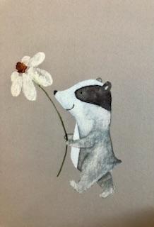 DACHS MIT BLUME