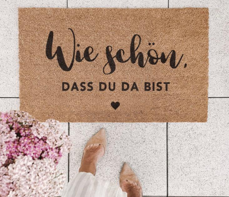 KOKOS FUSSMATTE WIE SCHÖN DASS DU DA BIST