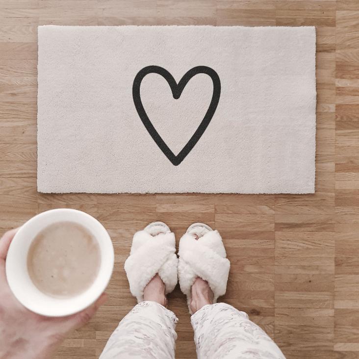 FUSSMATTE HERZ ♡ (CREME) (NUR NOCH 1 VERFÜGBAR / SOLANGE VORRAT REICHT) - 0