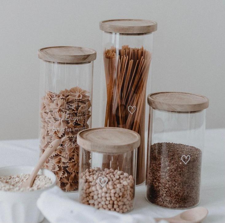 VORRATSGLAS HERZ ♡ WEISS 13 CM - 0