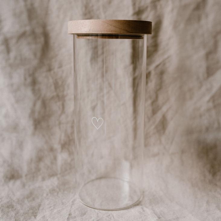 VORRATSGLAS HERZ WEISS 25 CM - 0