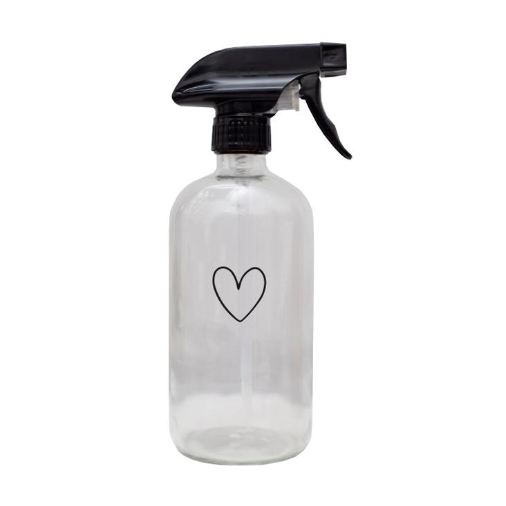 NEU: SPRÜHFLASCHE HERZ TRANSPARENT 500ML