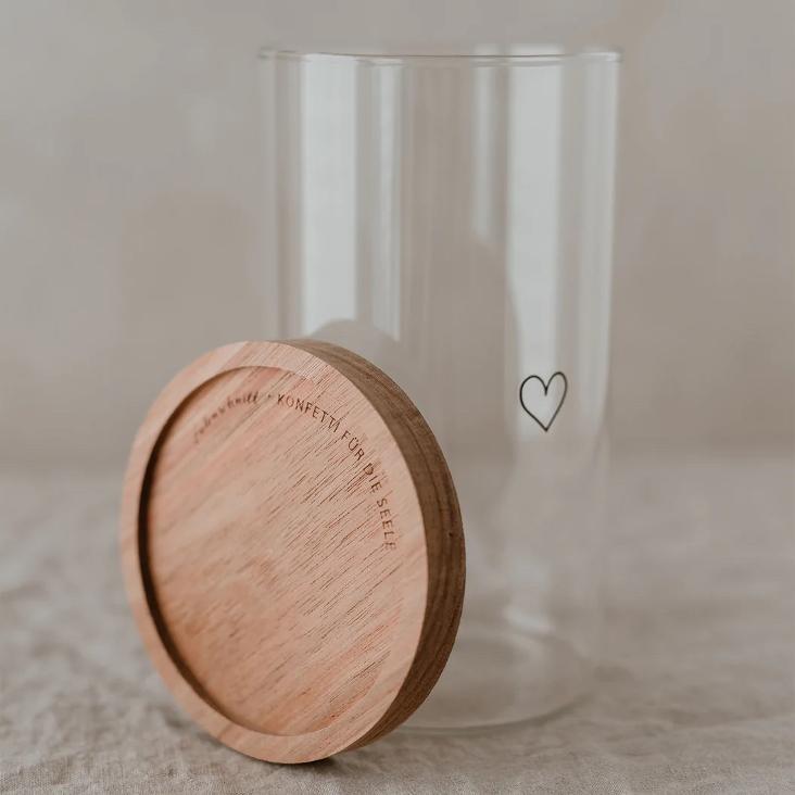 VORRATSGLAS HERZ SCHWARZ 19 CM