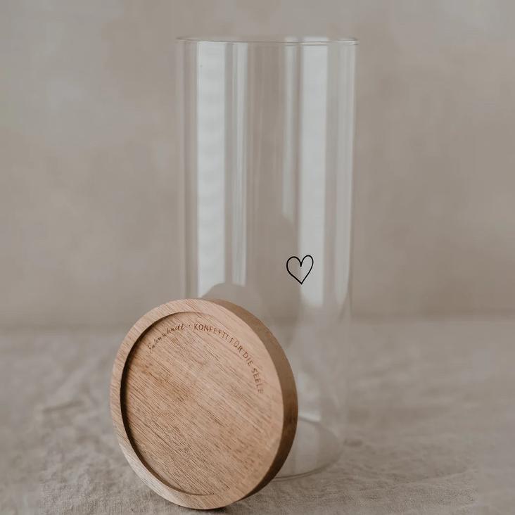 VORRATSGLAS HERZ SCHWARZ 25 CM - 0