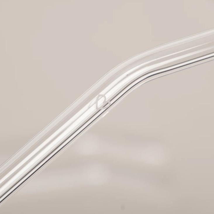 STROHHALME GEBOGEN HERZ ♡ TRANSPARENT AUS GLAS IM 4ER SET - 1