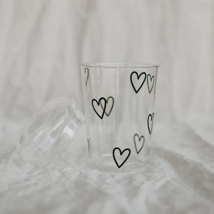 TRINKGLAS HERZEN ♡ SCHWARZ - 3