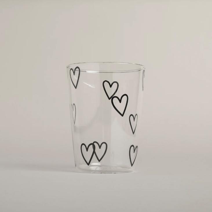TRINKGLAS HERZEN ♡ SCHWARZ - 1