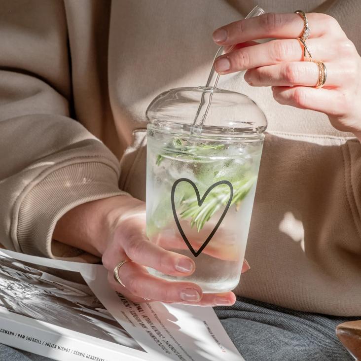TRINKGLAS HERZ ♡ SCHWARZ