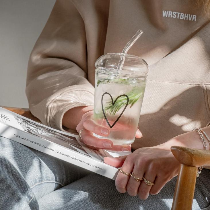 TRINKGLAS HERZ ♡ SCHWARZ - 1