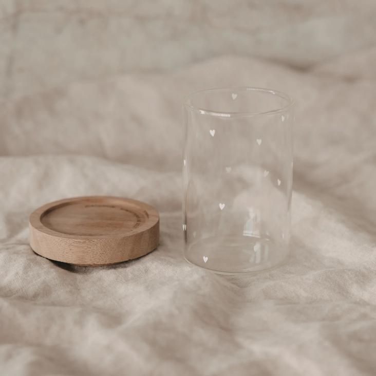 NEU: MINI VORRATSGLAS HERZEN WEISS ♡ EINZELN 9 CM - 3