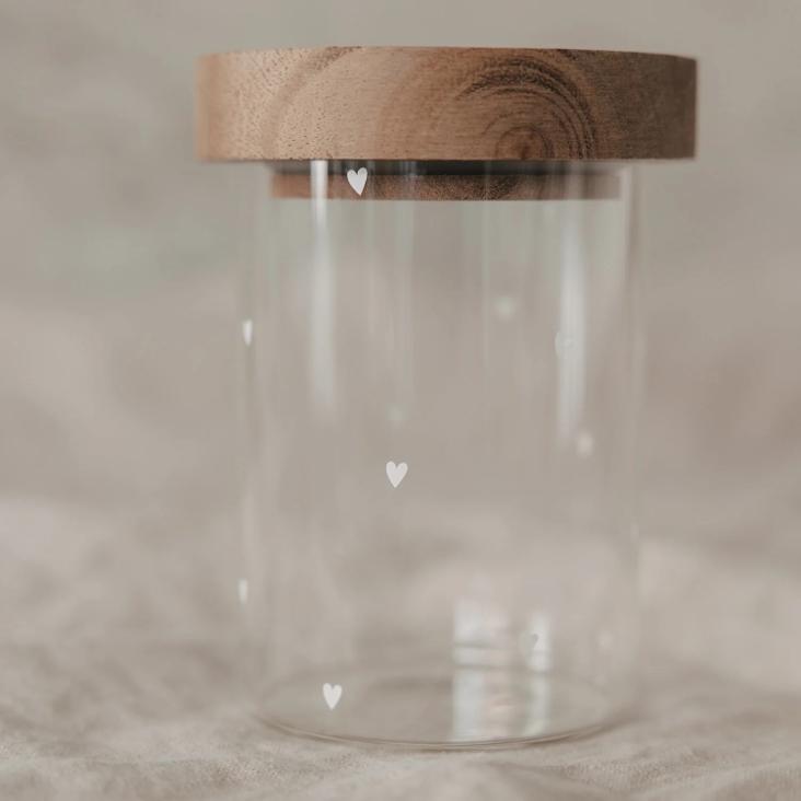 NEU: MINI VORRATSGLAS HERZEN WEISS ♡ EINZELN 9 CM