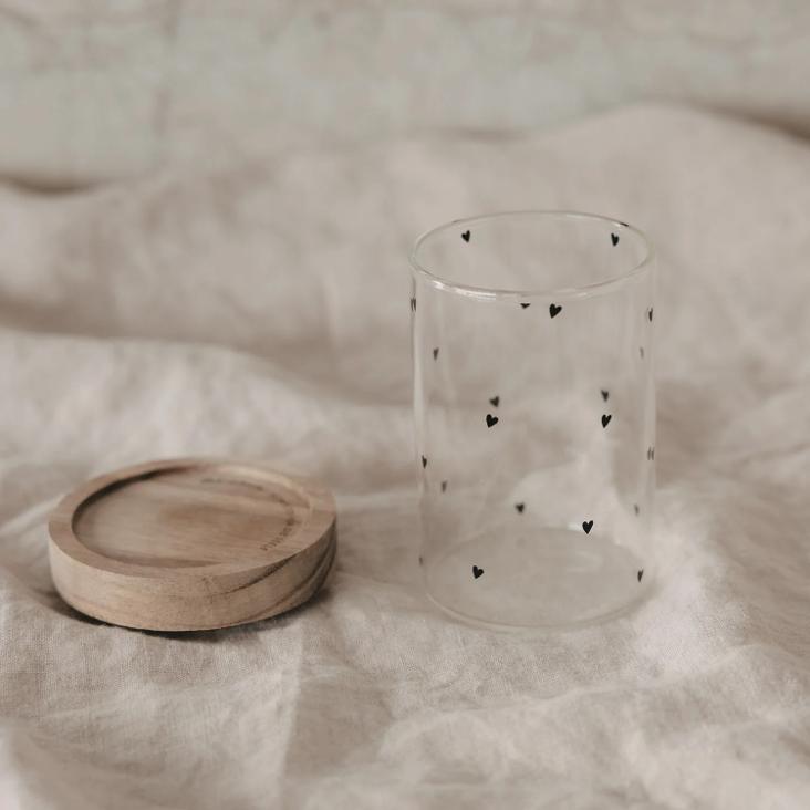MINI VORRATSGLAS HERZEN SCHWARZ ♡ EINZELN 9 CM - 3