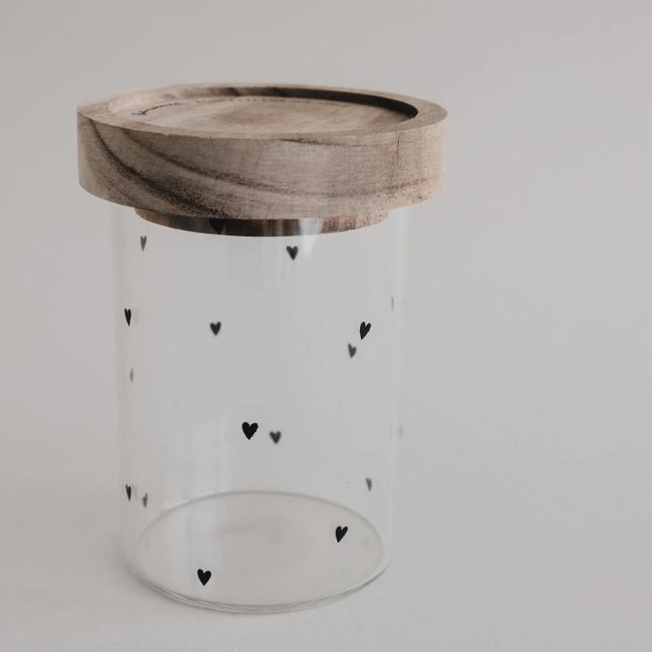 MINI VORRATSGLAS HERZEN SCHWARZ ♡ EINZELN 9 CM - 0