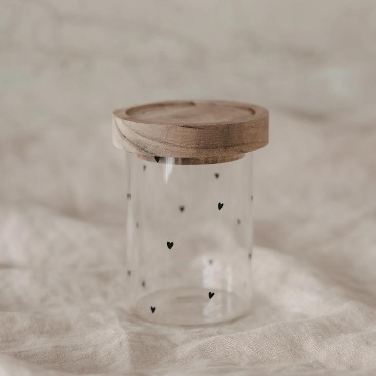 MINI VORRATSGLAS HERZEN SCHWARZ ♡ EINZELN 9 CM