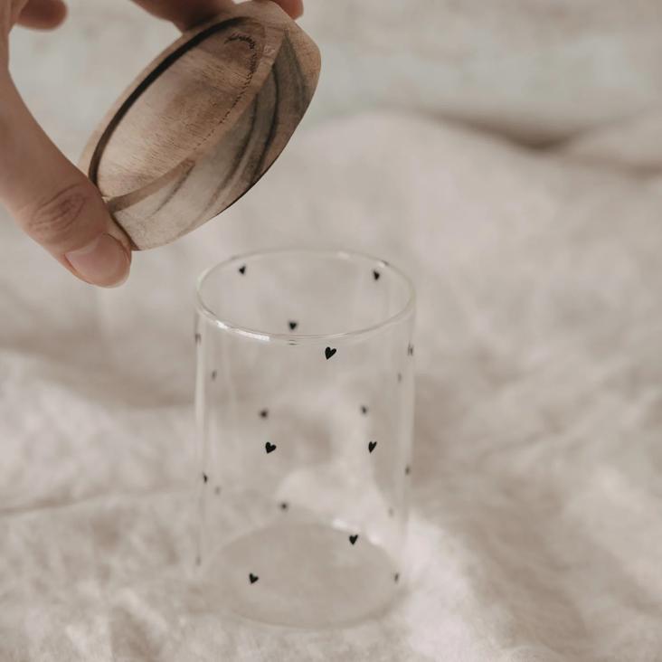 MINI VORRATSGLAS HERZEN SCHWARZ ♡ EINZELN 9 CM - 2