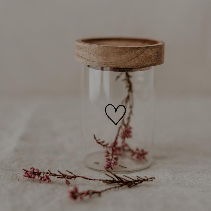 MINI VORRATSGLÄSER HERZ ♡ SCHWARZ EINZELN 9 CM - 0