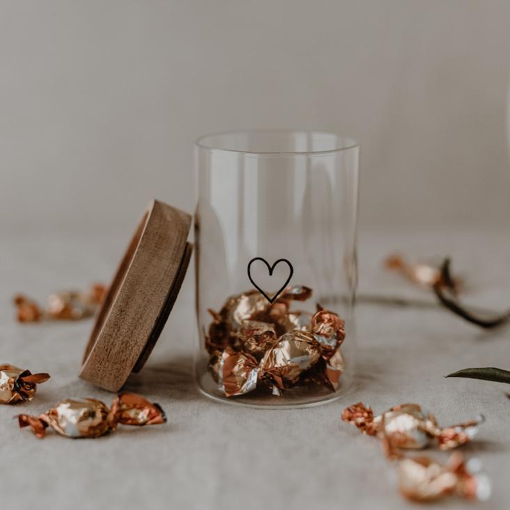 MINI VORRATSGLÄSER HERZ ♡ SCHWARZ EINZELN 9 CM