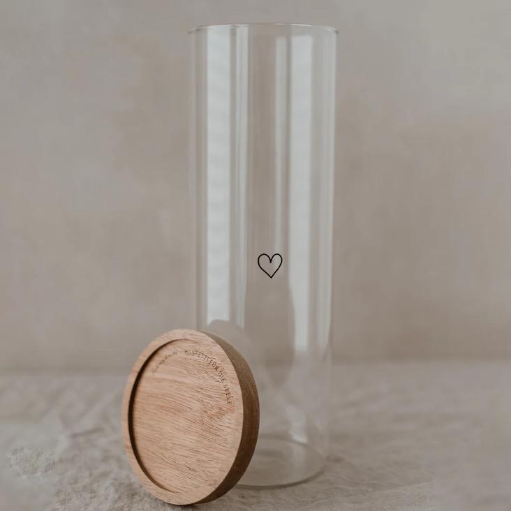 VORRATSGLAS HERZ SCHWARZ 30 CM