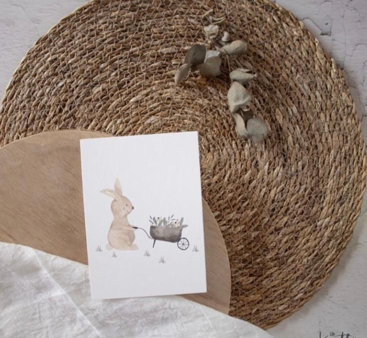 HASE MIT SCHUBKARRE - 0