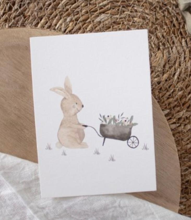 HASE MIT SCHUBKARRE