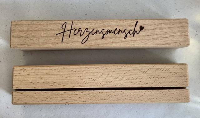 HOLZLEISTE MIT SCHLITZ HERZENSMENSCH - 0
