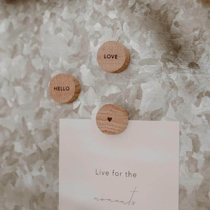 HOLZMAGNET HELLO LOVE IM 3ER SET